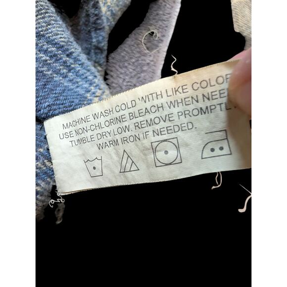 VTG 90s CE Schmidt Shirt Mens 2XL Blue Plaid Flannel Outdoor Barn Chore Shacket - Picture 6 of 7